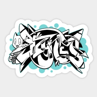 DZYNES Graffiti Cat n Bubbles Sticker